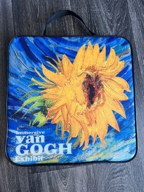 Van Gogh Sunflower Floor cushion- Blue & Yellow immersive exhibit souvenir